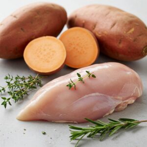  chicken and sweet potato used in wholesome dog food.