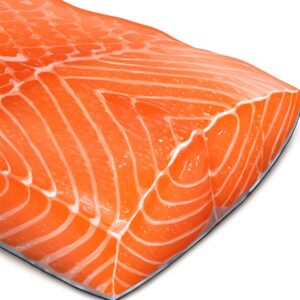 Close-up illustration of fresh grizzly salmon, a key ingredient in this dog food supplement.