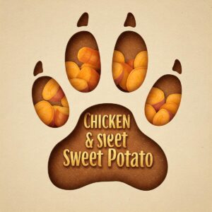 Dog-friendly chicken and sweet potato recipe for a delicious and healthy diet.