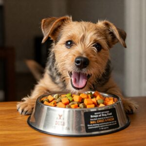  Cute terrier loving small batch dog food made with sweet potatoes and peas…
