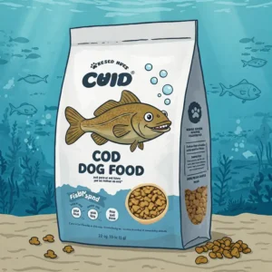 A bag of premium cod dog food, ready to nourish your furry friend.