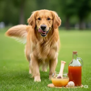 A healthy and energetic dog, showcasing the positive impact of incorporating nutrient-rich broth for dogs food into their daily meals.