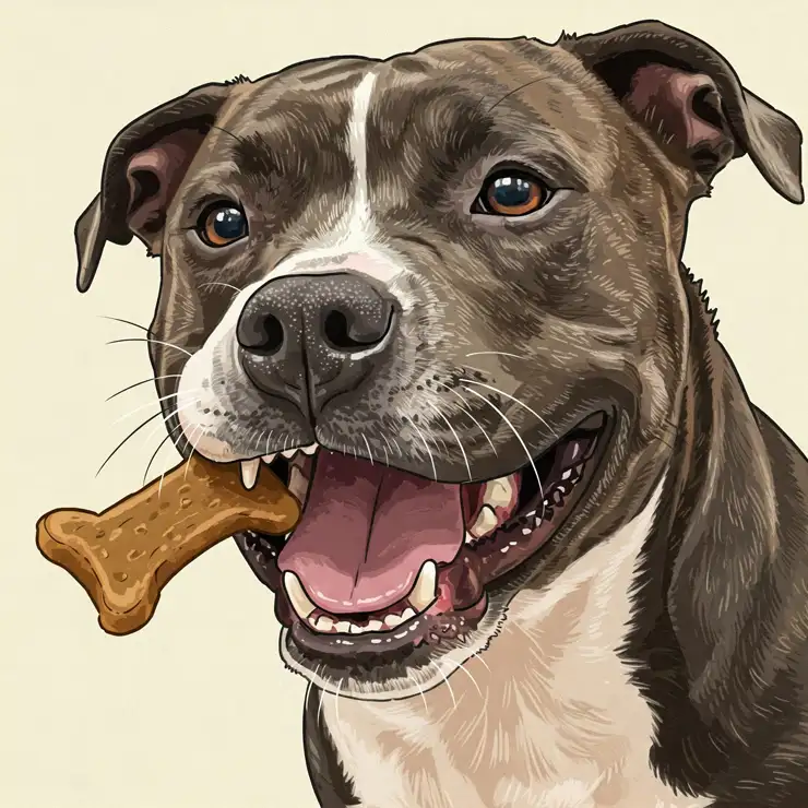 Close-up of dry kibble with visible salmon and sweet potato chunks for dogs.