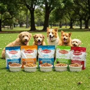 Showtime Dog Food offers tailored nutrition for all life stages of your dog, from playful puppy to active senior.