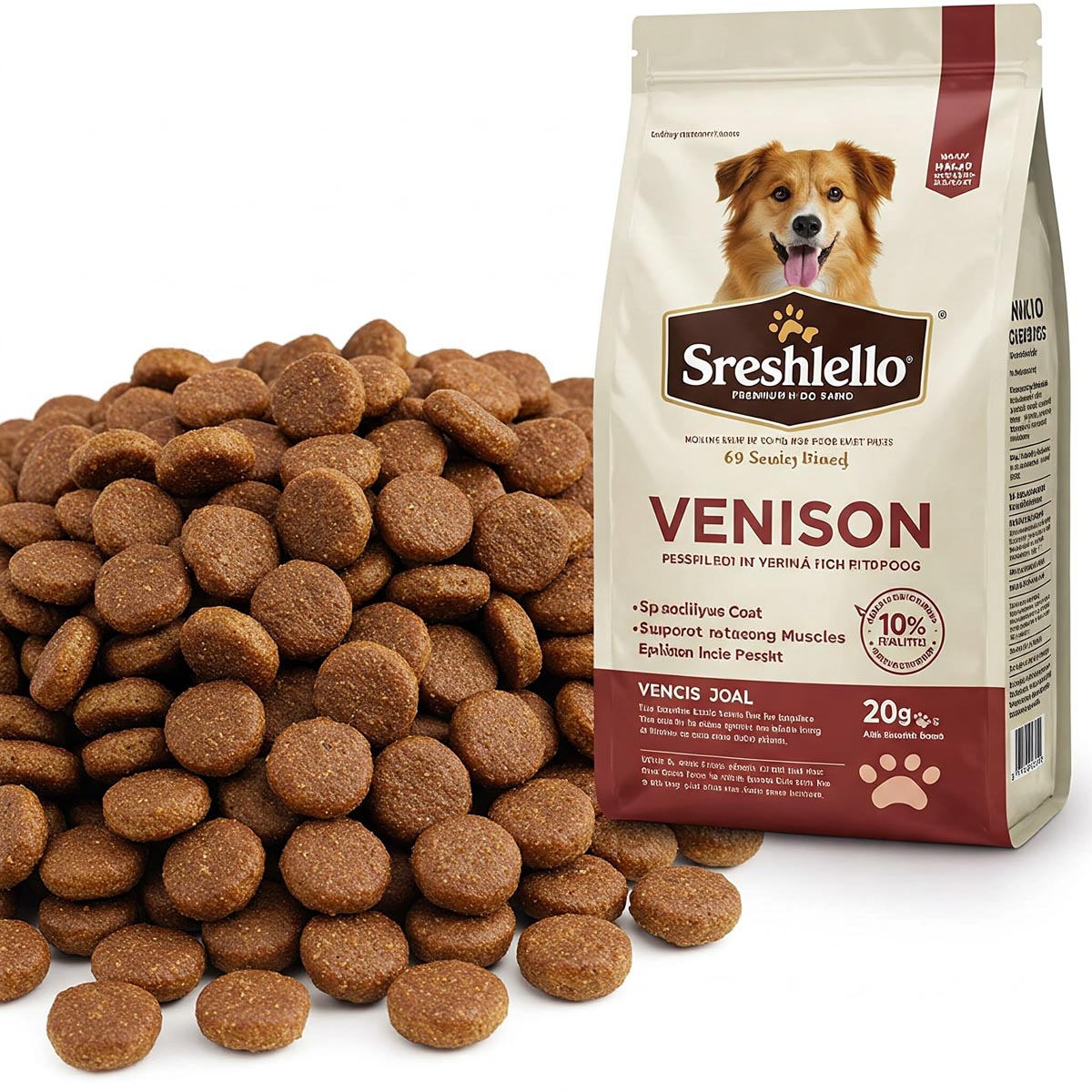 High-quality venison dog food with a premium blend of nutrients for healthy dogs.