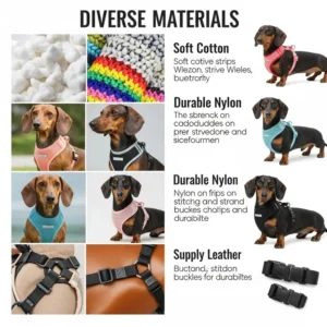 An illustration providing tips for cleaning and maintaining a wiener dog harness to ensure its longevity and hygiene.